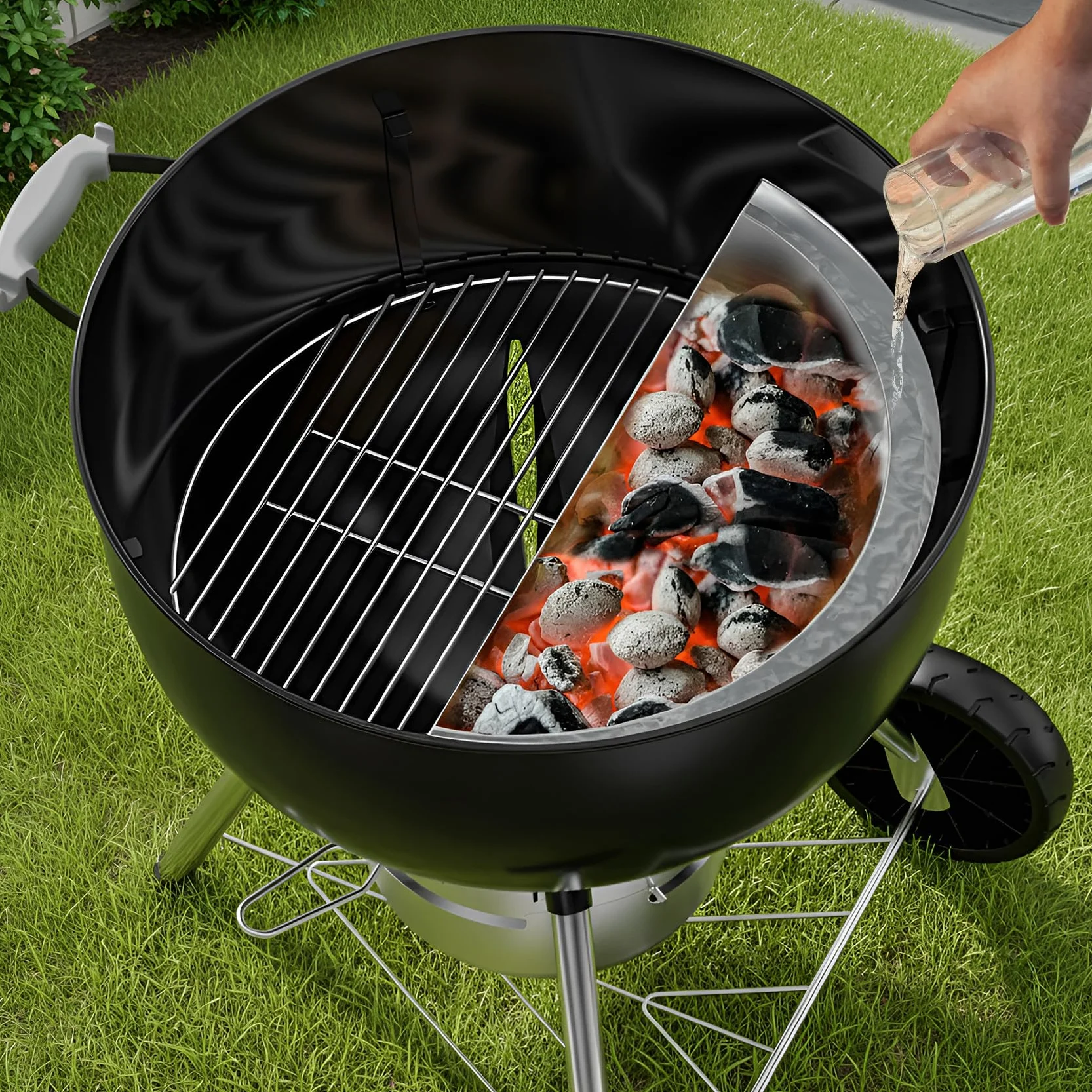 Onlyfire Panier à charbon de bois en acier inoxydable 57 cm pour Barbecues