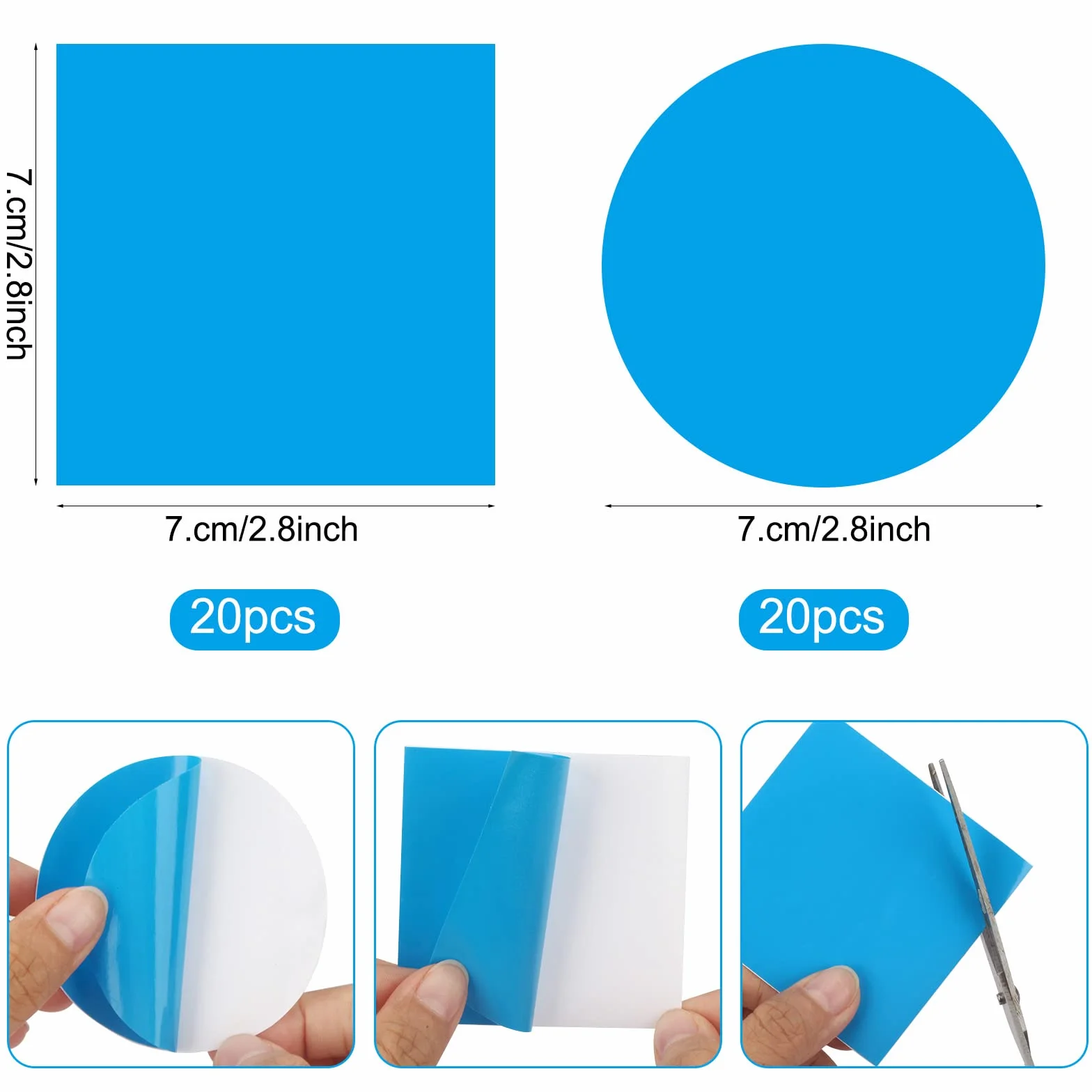 KATELUO 40pcs Patchs de Réparation Auto-Adhésifs en PVC, Kit Reparation Piscine Bleu
