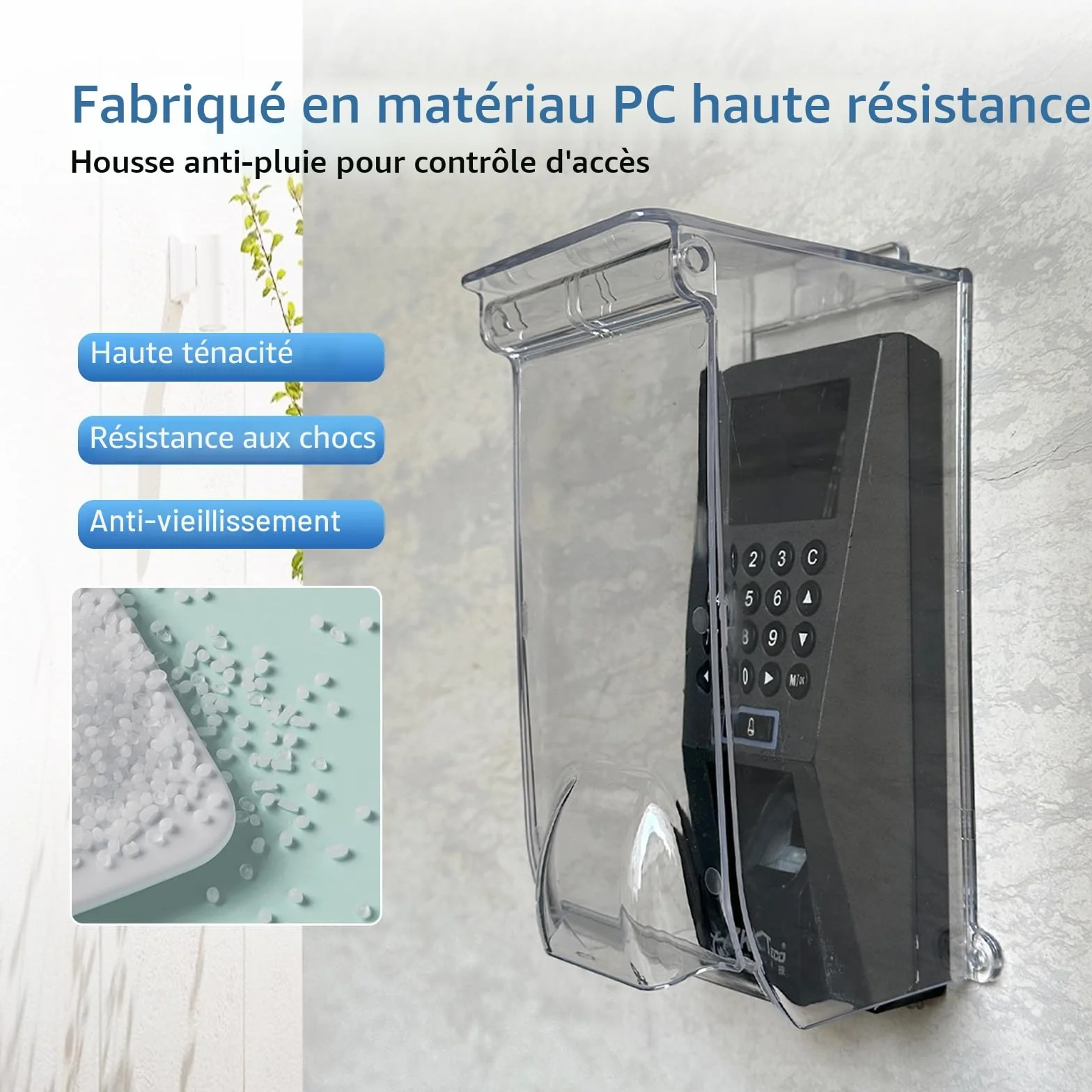 Couvercle à rabat transparent pour sonnette de porte, protection contre la pluie, compatible Ring