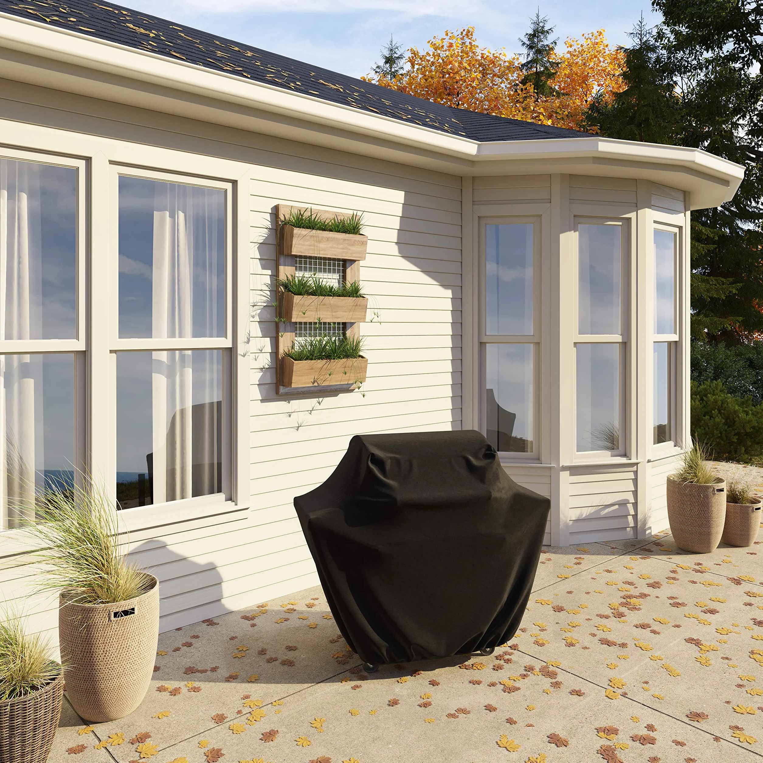 Amazon Basics Housse pour barbecue à gaz, résistante à l'eau, 137 x 57 x 117 cm, Noir