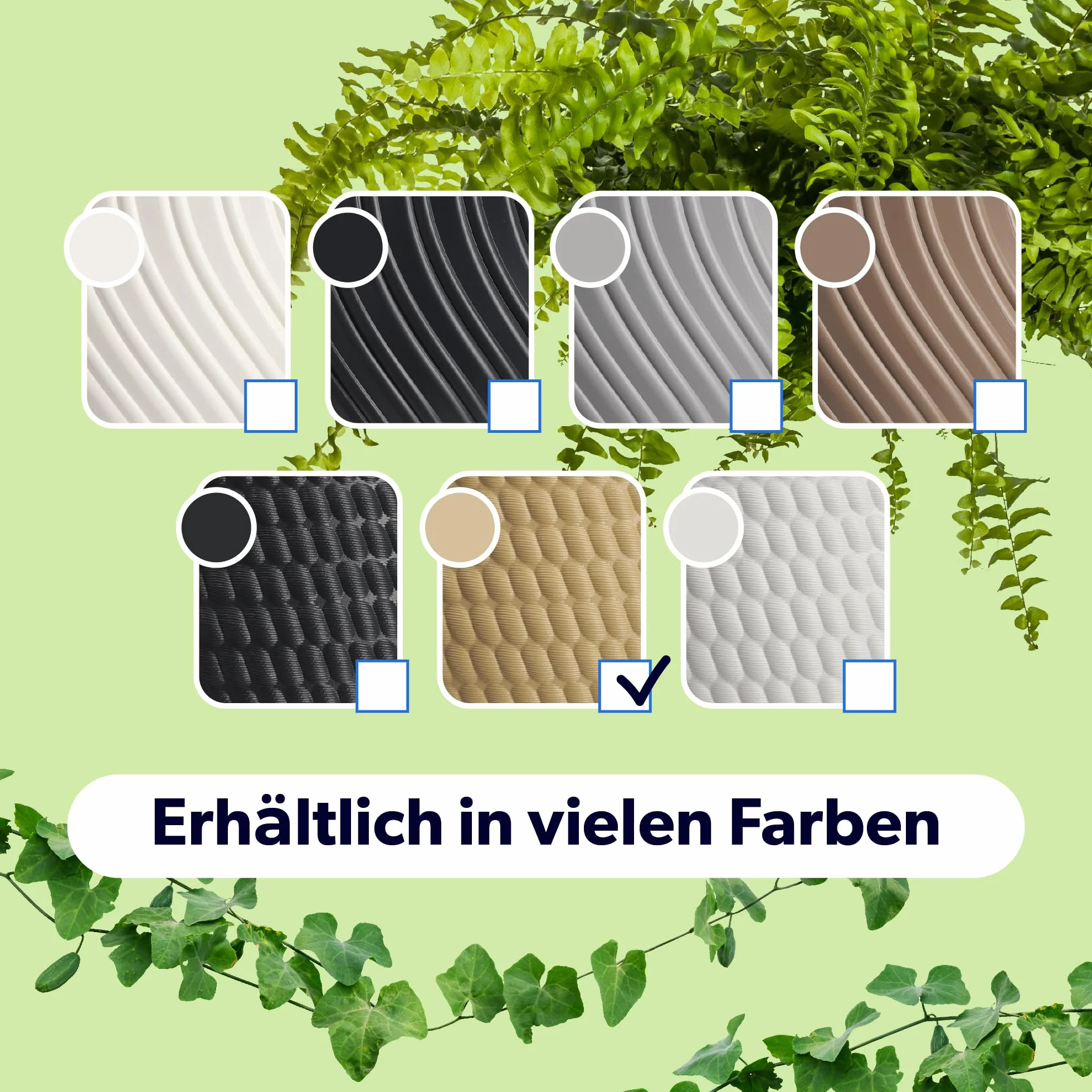 KADAX Pot Suspendu 32 cm Beige avec Chaîne et Crochet pour Plantes Grimpantes