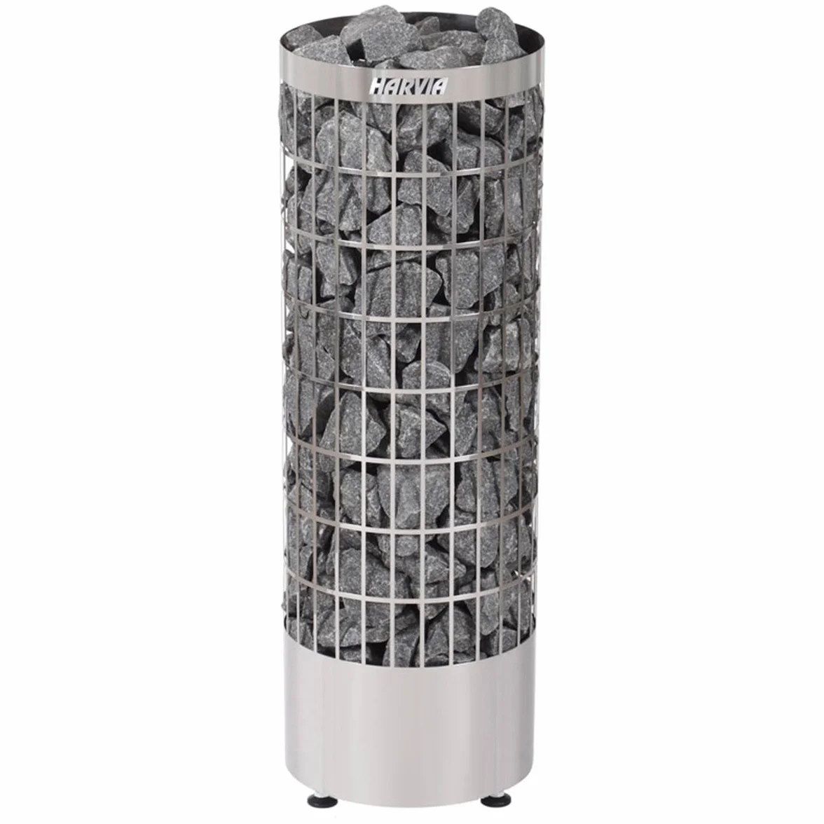 Harvia Sauna Poêle Électrique Cilindro PC70E 6,8 KW Acier Inoxydable, nécessite l'unité de contrôle séparé, Taille de Sauna: 6-10 m³, Tension 400 V 3N; 230V 1N