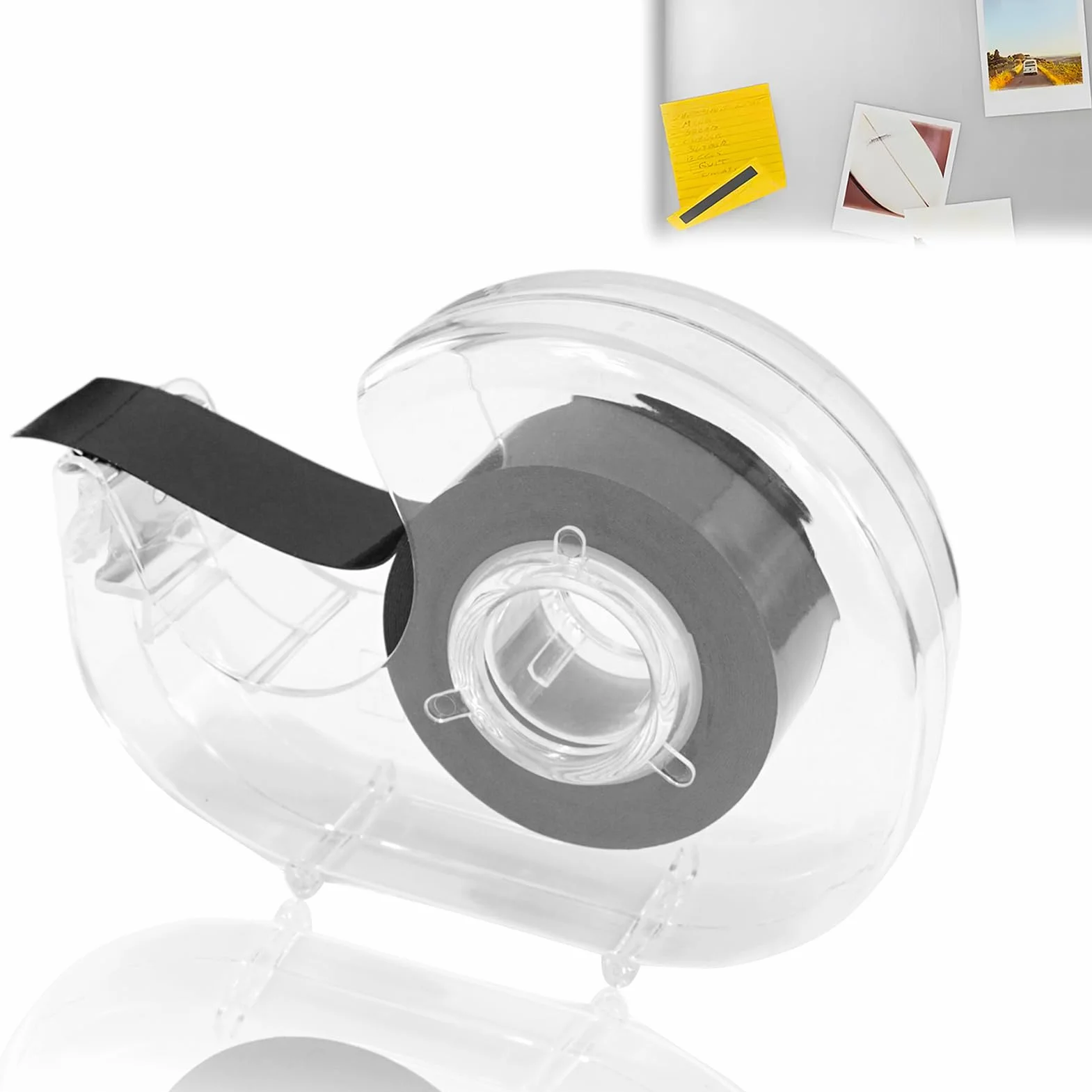 Bande Magnétique Autocollante avec Dévidoir 19 mm x 5 m Bande Magnetique Adhesive Forte à Découper pour Photos Cartes Notes Affiche, Ruban Aimanté Adhésif Multi Usage pour Objets Légers