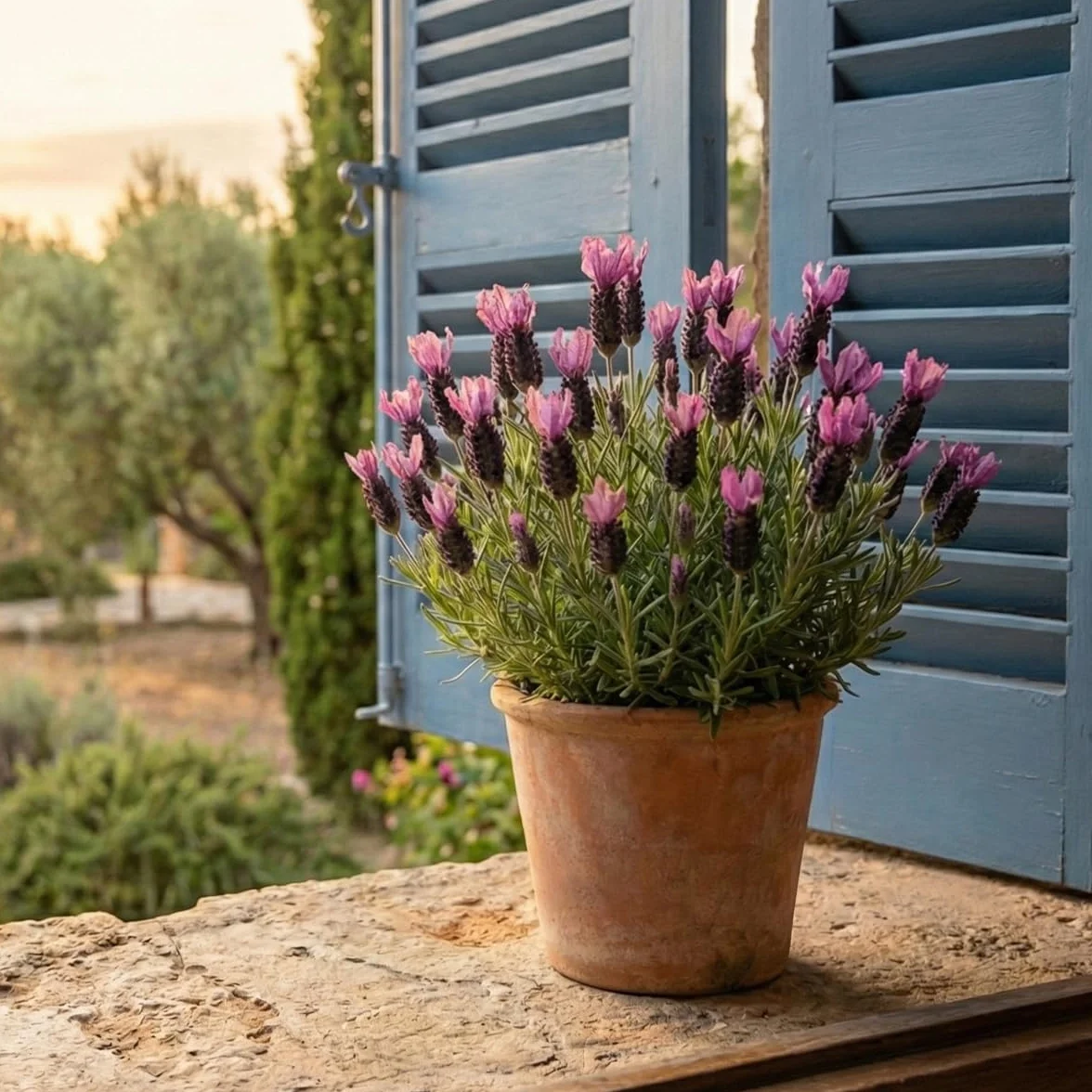 Bloomique Lavandula Stoechas Anouk Lavande Papillon Rustique Hauteur 20-25 cm Pot 12 cm