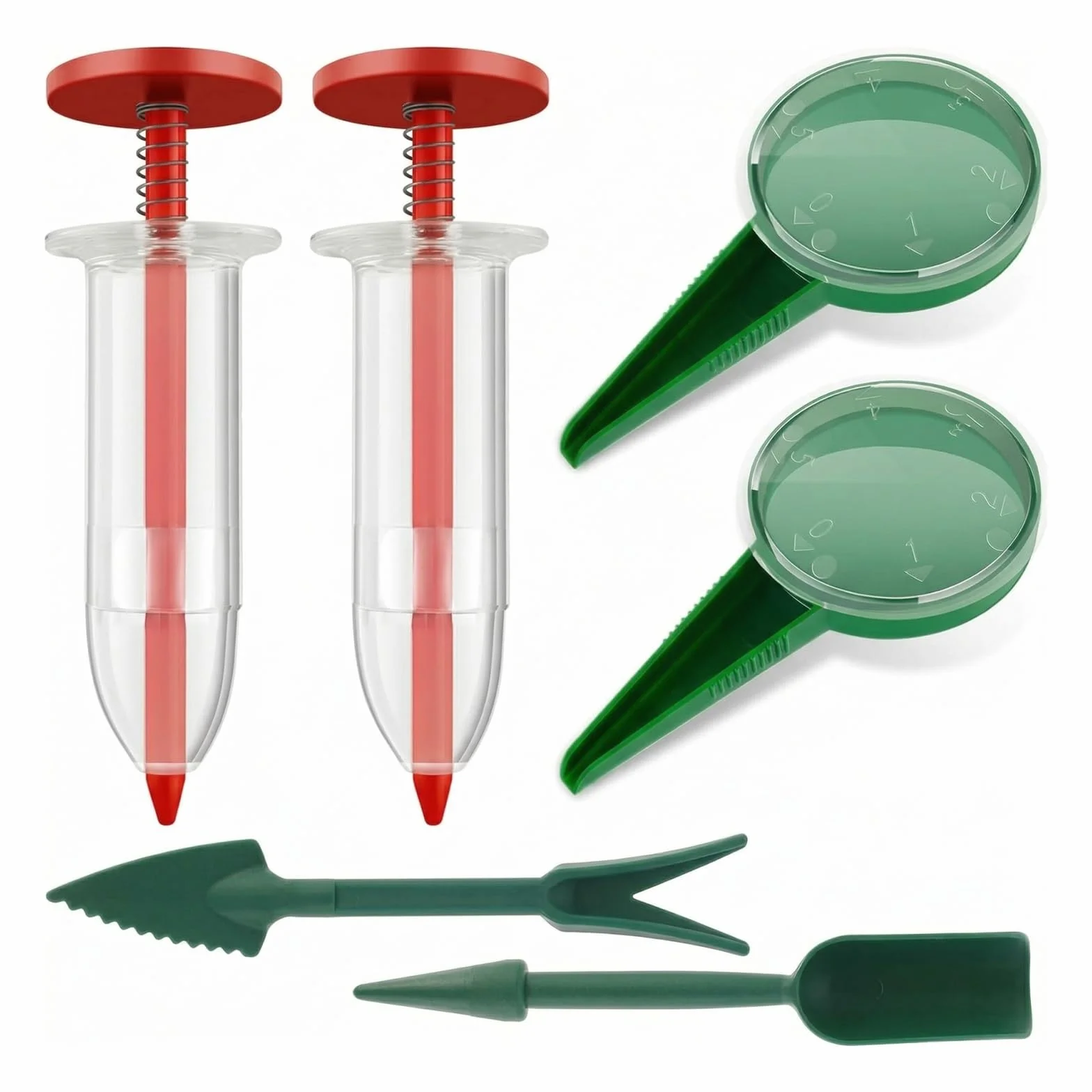 Semoir à Graines Manuel Rouge 6 Pièces – Distributeur de Graines pour Jardinage, Semis et Repiquage