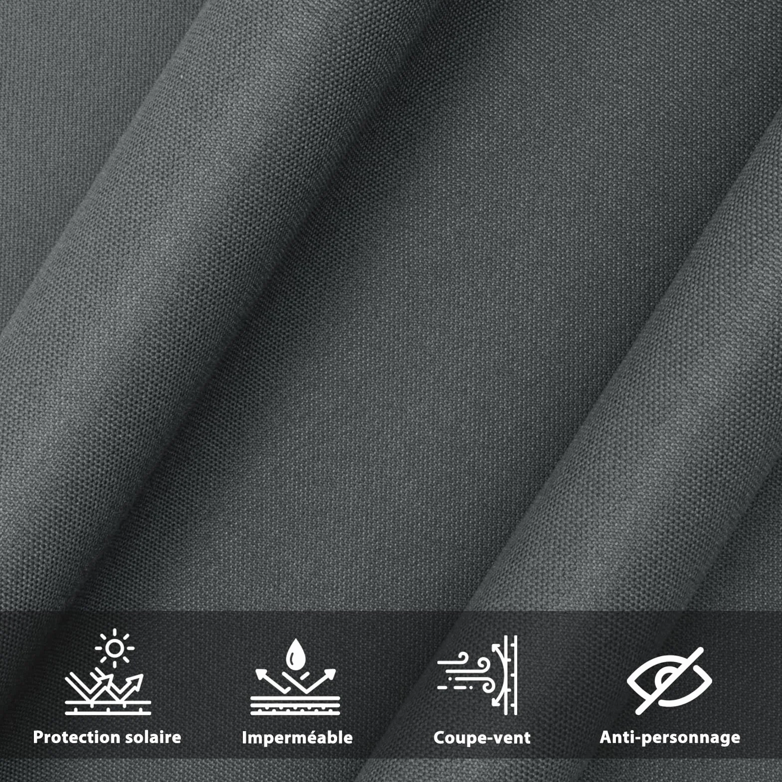SUNNY GUARD Brise Vue Balcon 100x500cm Cache Vue Balcon Protection UV Imperméable Anthracite Foncé