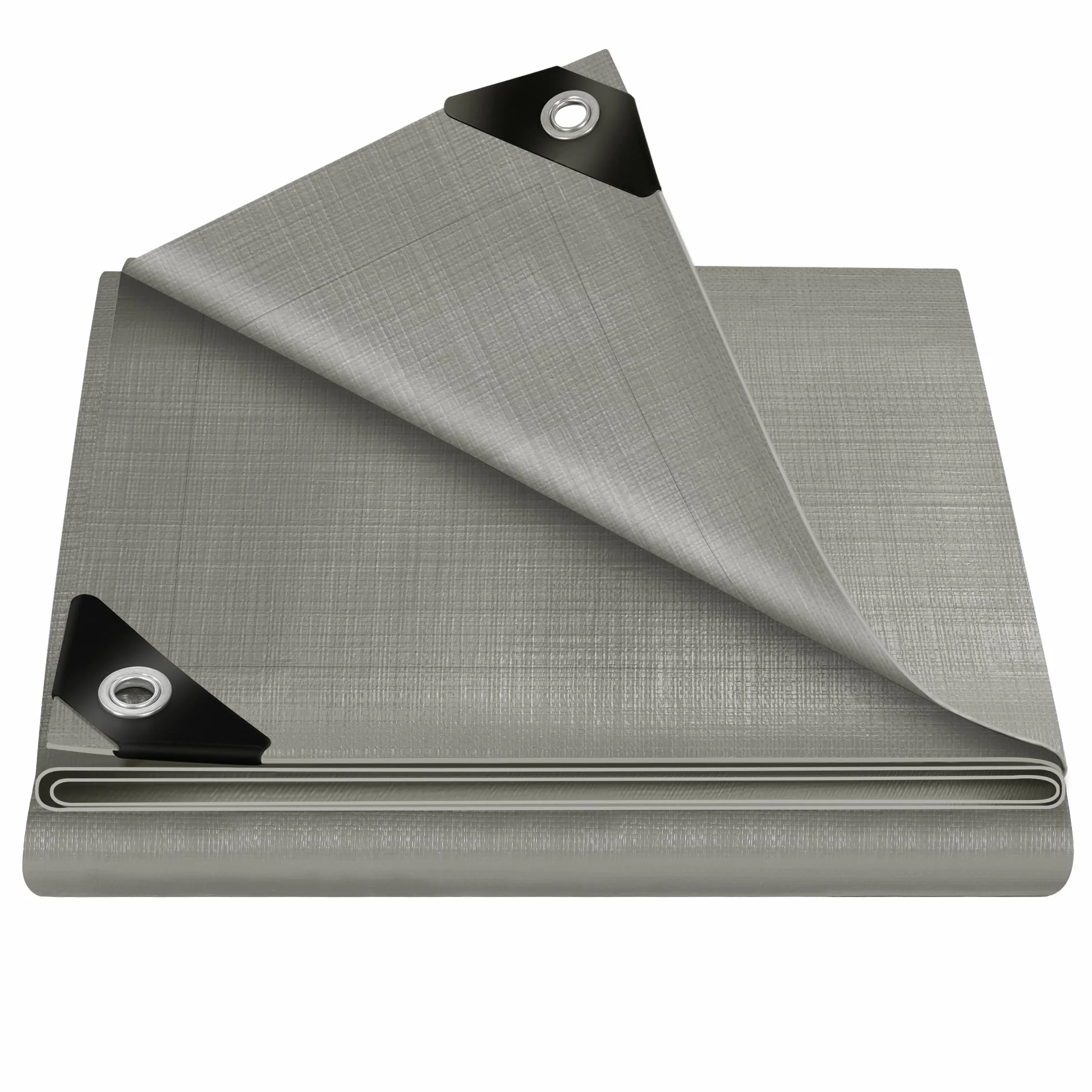 WOLTU Bâche de Protection en PE 280g/m², 4x4 m, Housse de Protection Étanche pour Bois, avec Œillets Muiti-Usage, Gris