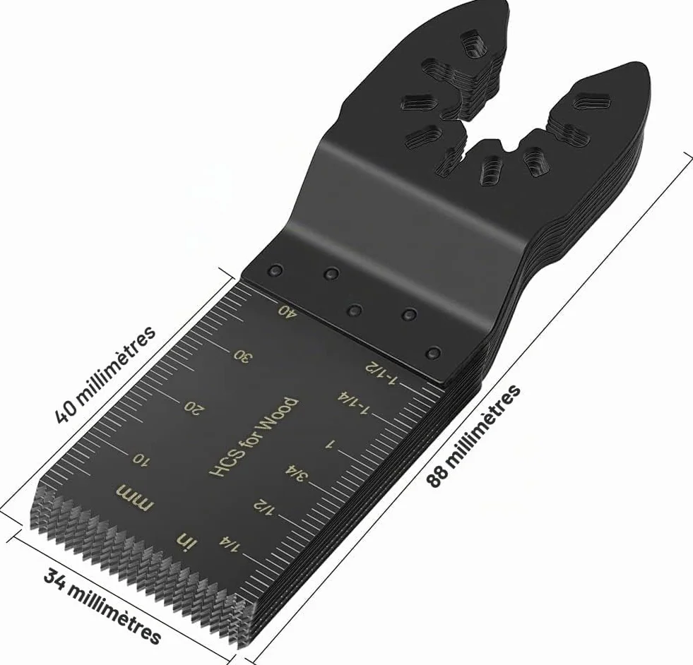 Lot de 100 lames de scie oscillantes universelles pour bois compatibles avec Fein Multimaster Porter Cable Bosch Ryobi Dewalt Milwaukee Rockwell