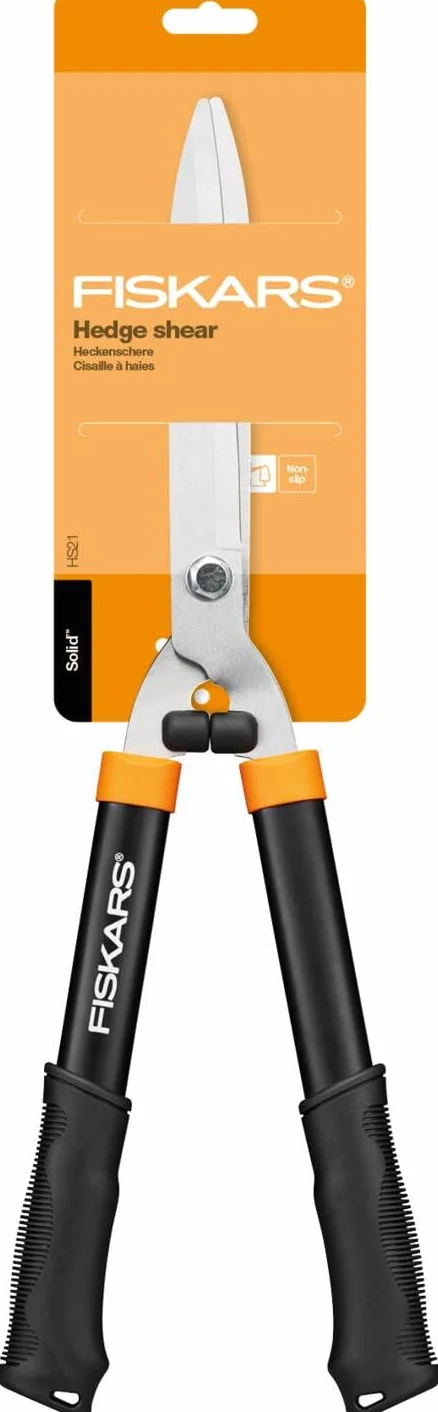 Fiskars Cisaille à haies HS21, 59 cm, Lames en acier trempé, Noir/Orange