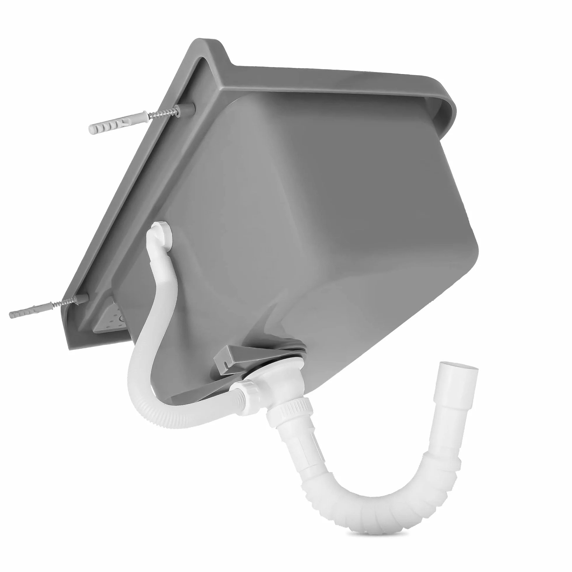 Évier Commercial Industriel Monochambre 50 x 34 x 21 cm Gris avec étagère