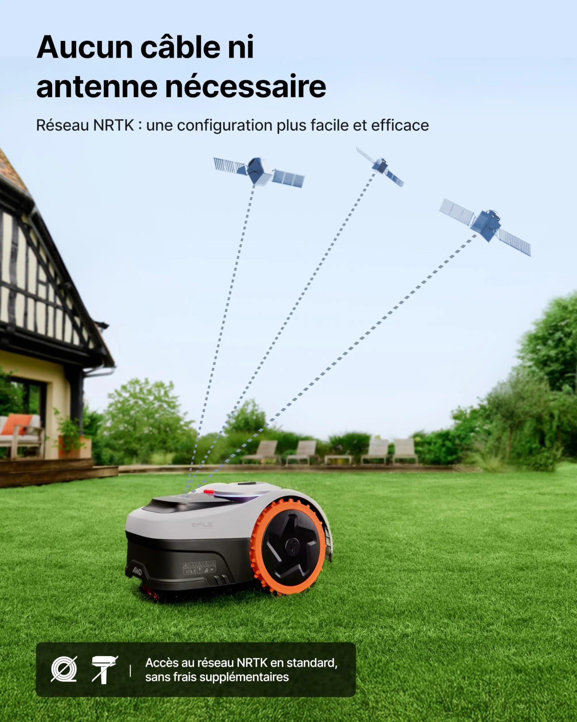 Segway Navimow i205 AWD Robot tondeuse Garage S, 45% pente, 500 m², EFLS NRTK Vision