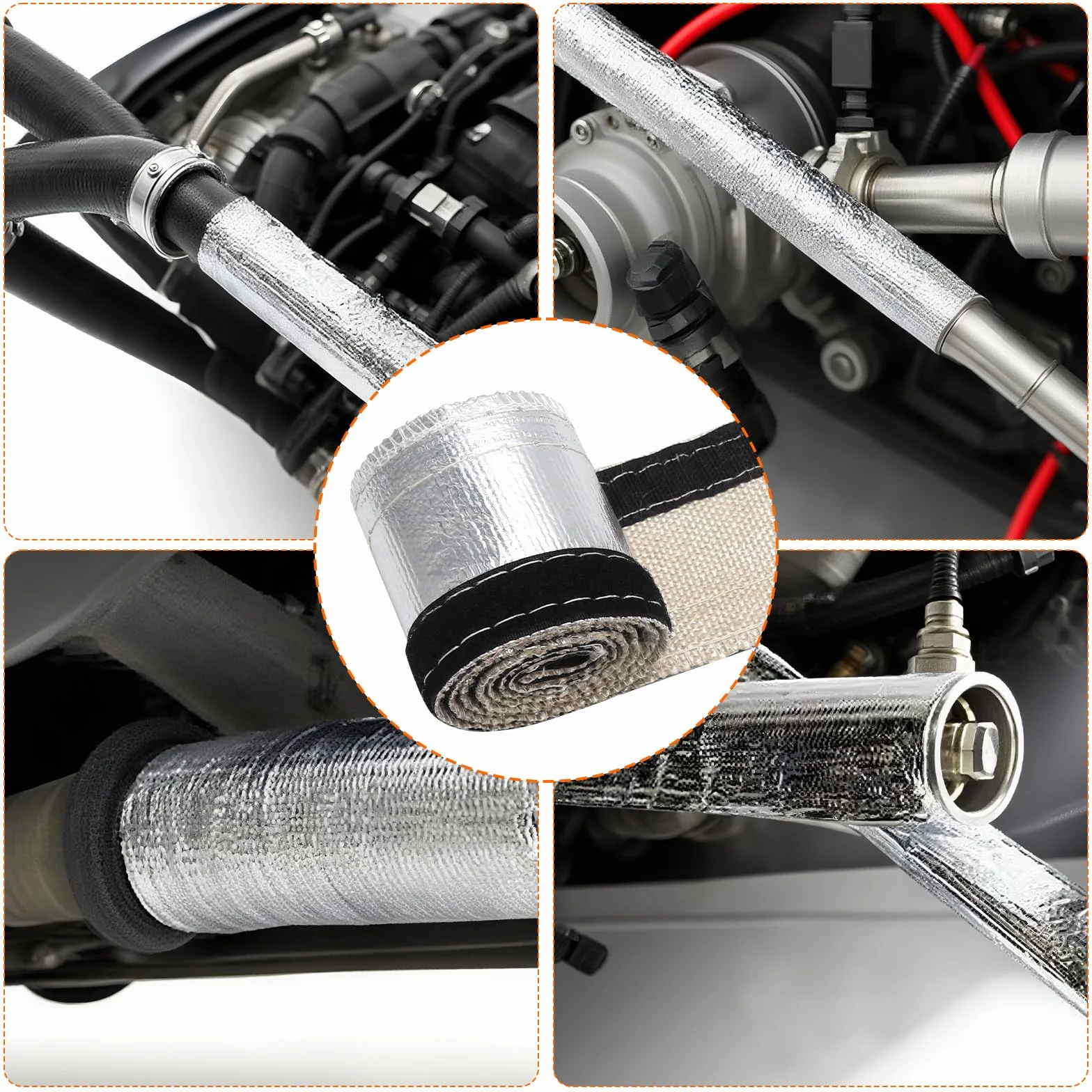 1m Hitzebeständiges Aluminium-Titan-Schlauchgehäuse avec Gants, Diamètre Intérieur 15 mm Protection du Câble Résistant aux Hautes Températures