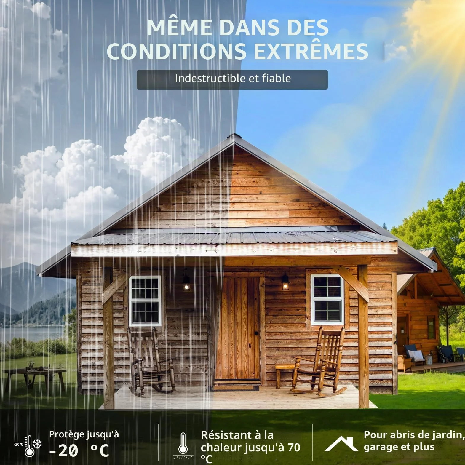 1 film de toiture en aluminium de 5 m, 5 m², adhésif bitumé autocollant pour abris de jardin, abris de voiture et abris de jardin, résistant aux UV et imperméable, gris argenté