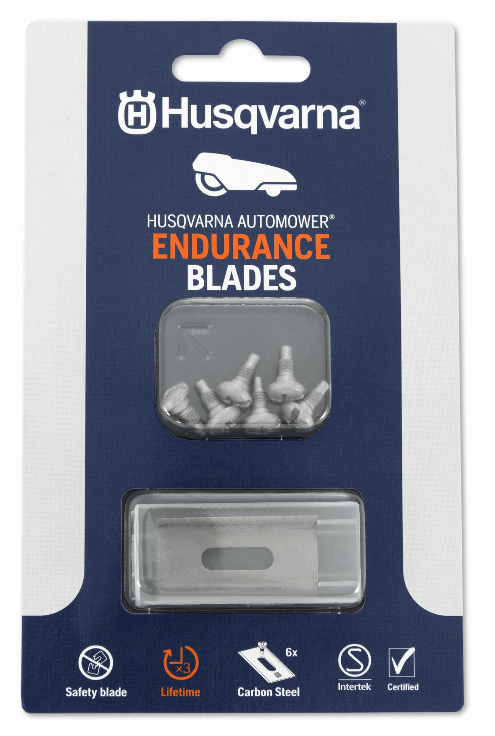 Husqvarna Automower Endurance Lot de 6 Lames Trou Oblong Compatible Robots tondeuses Husqvarna Gardena McCulloch