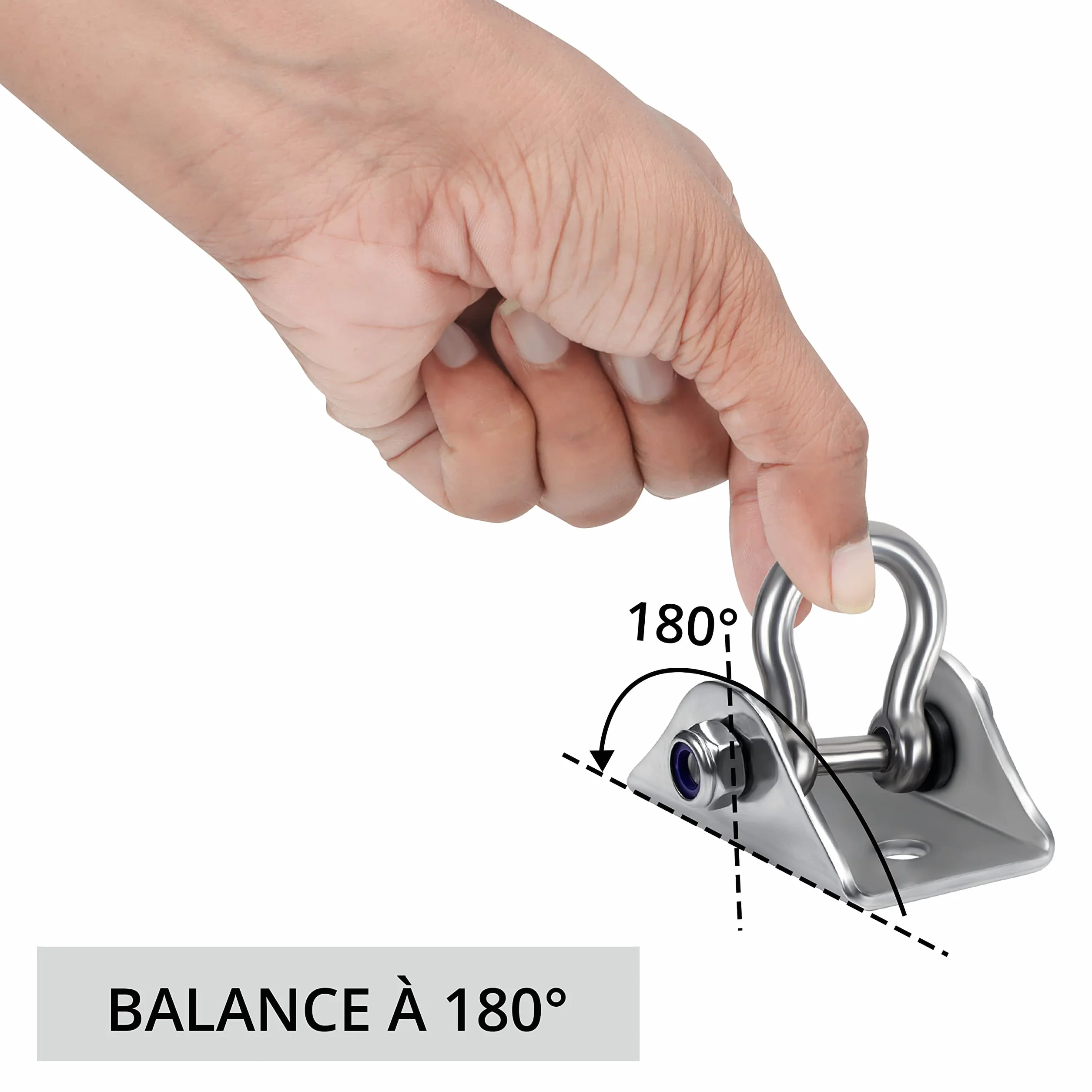BELLE VOUS Crochet Plafond Suspension Robuste Lot de 2 - Crochet de Plafond Rotatif en Acier Inoxydable avec Vis - Charge 450 kg pour Chaise Hamac Balançoires Sac de Frappe