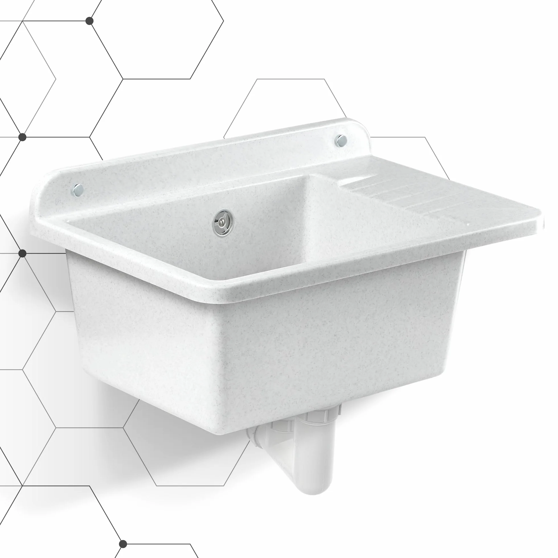 KADAX GOSPO Évier en polypropylène 50,5 x 34 x 26,5 cm - Blanc