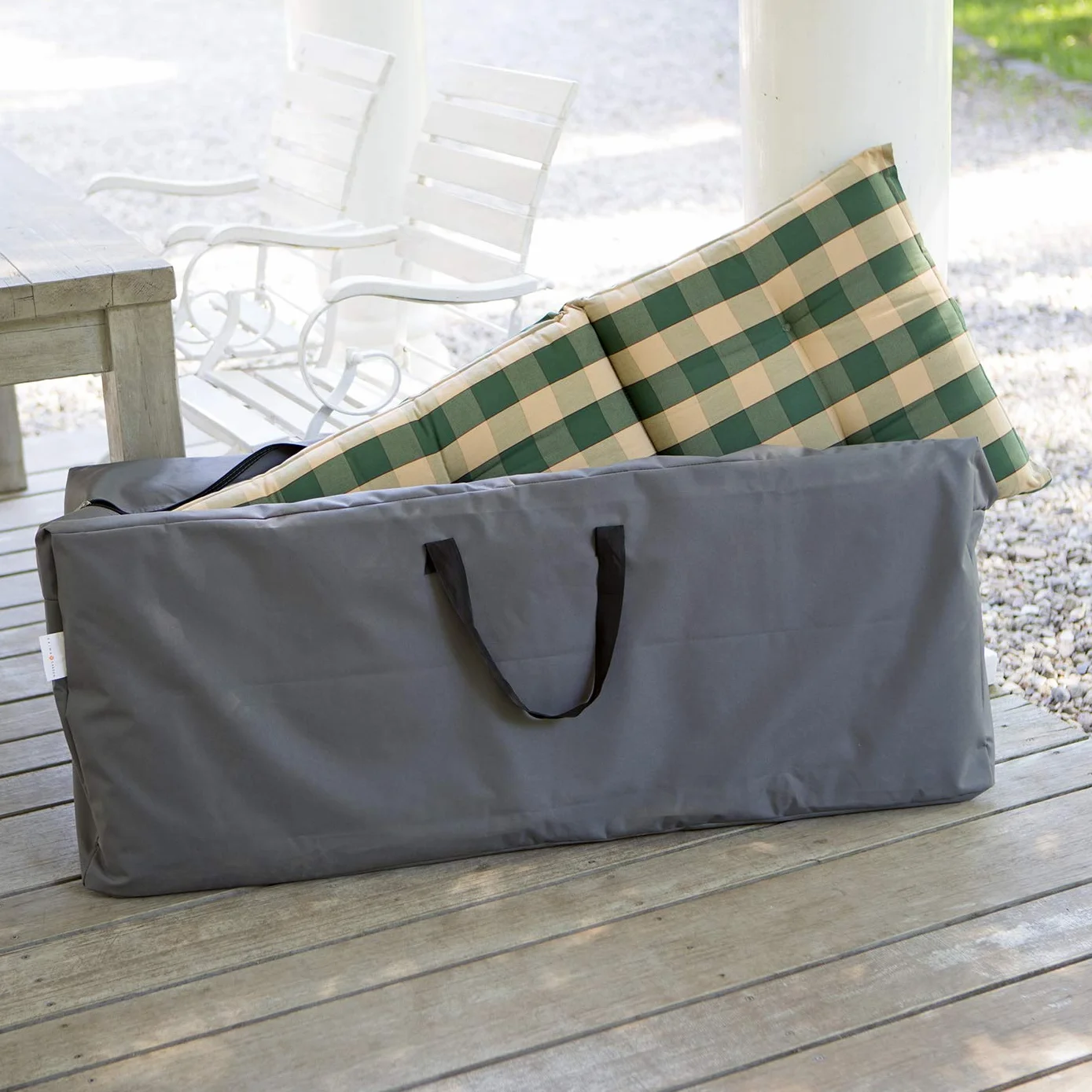 Hoberg Sac de rangement pour coussins 130x50x32 cm imperméable UV protection fermeture éclair robuste