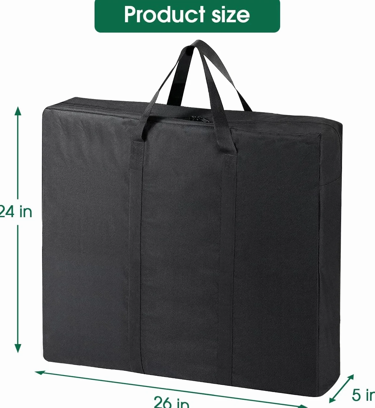 Sac de rangement pour table de camping pliable en tissu Oxford 500D imperméable 66 x 13 x 62 cm Noir
