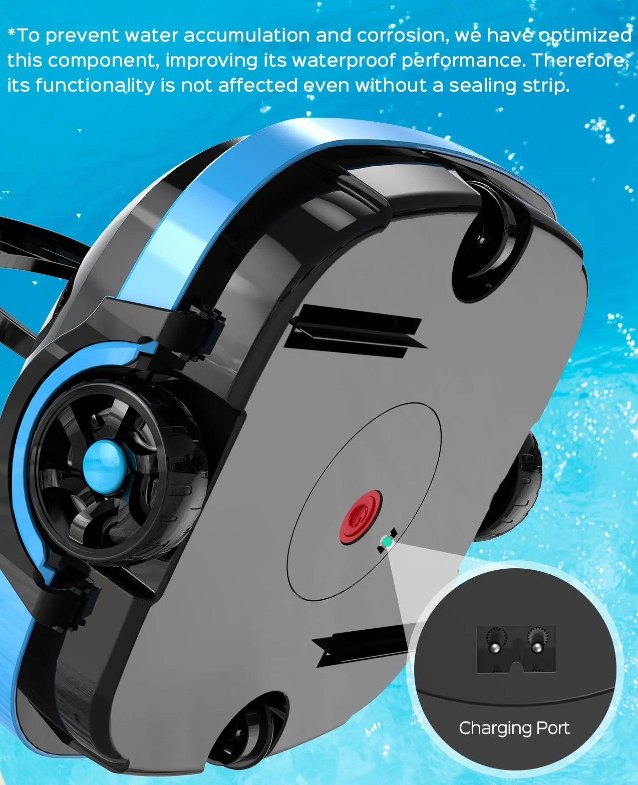 WYBOT Osprey 200 Robot Piscine sans Fil, Aspirateur Automatique Moteurs Doubles, Filtration 180 µm, pour Piscines Hors Sol 50m² Noir