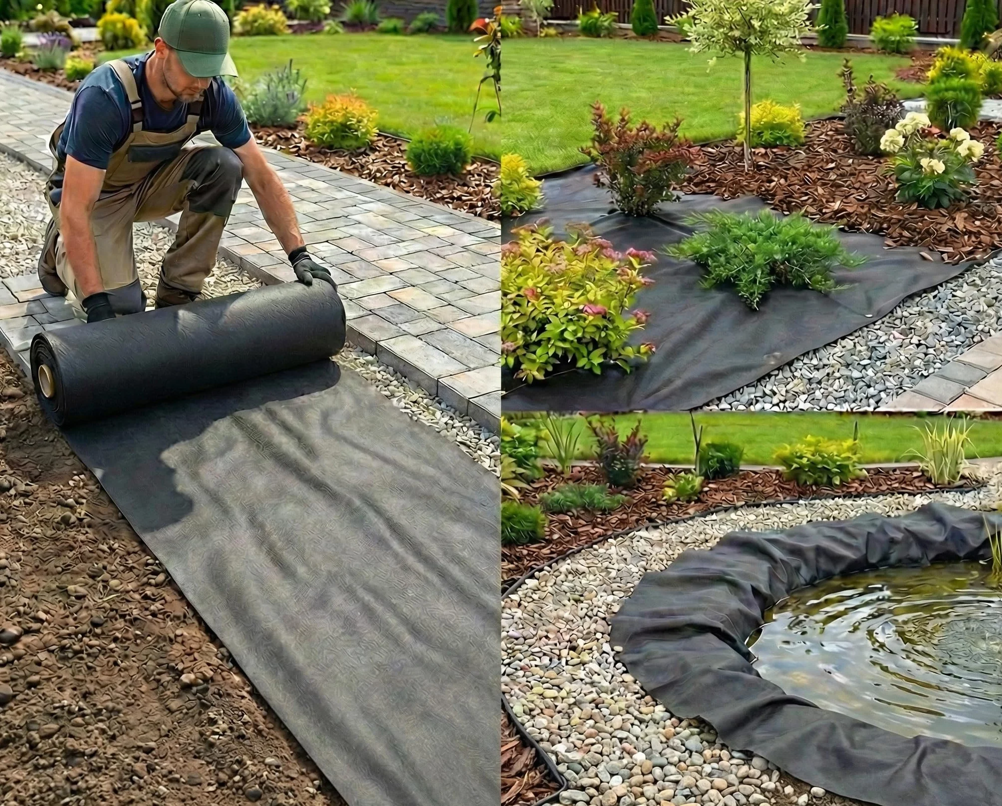 AFS Géotextile 150g/m² 10m x 1m Feutre de Jardin Anti-Mauvaises Herbes Drainage Filtration