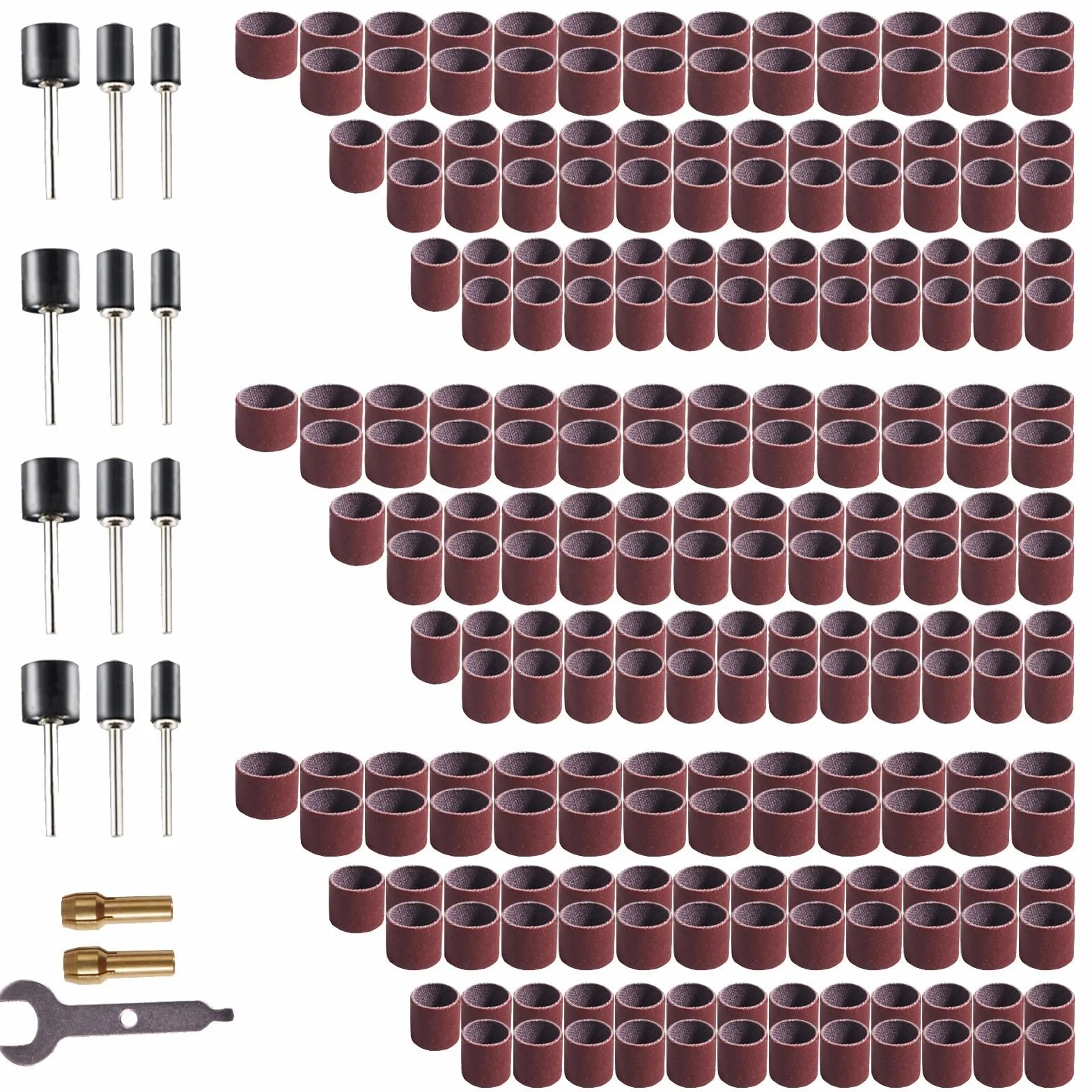 Lot de 239 tambours de ponçage rotatifs pour outils de ponçage, papier abrasif pour accessoires de perceuse 320, 400, 600 grains
