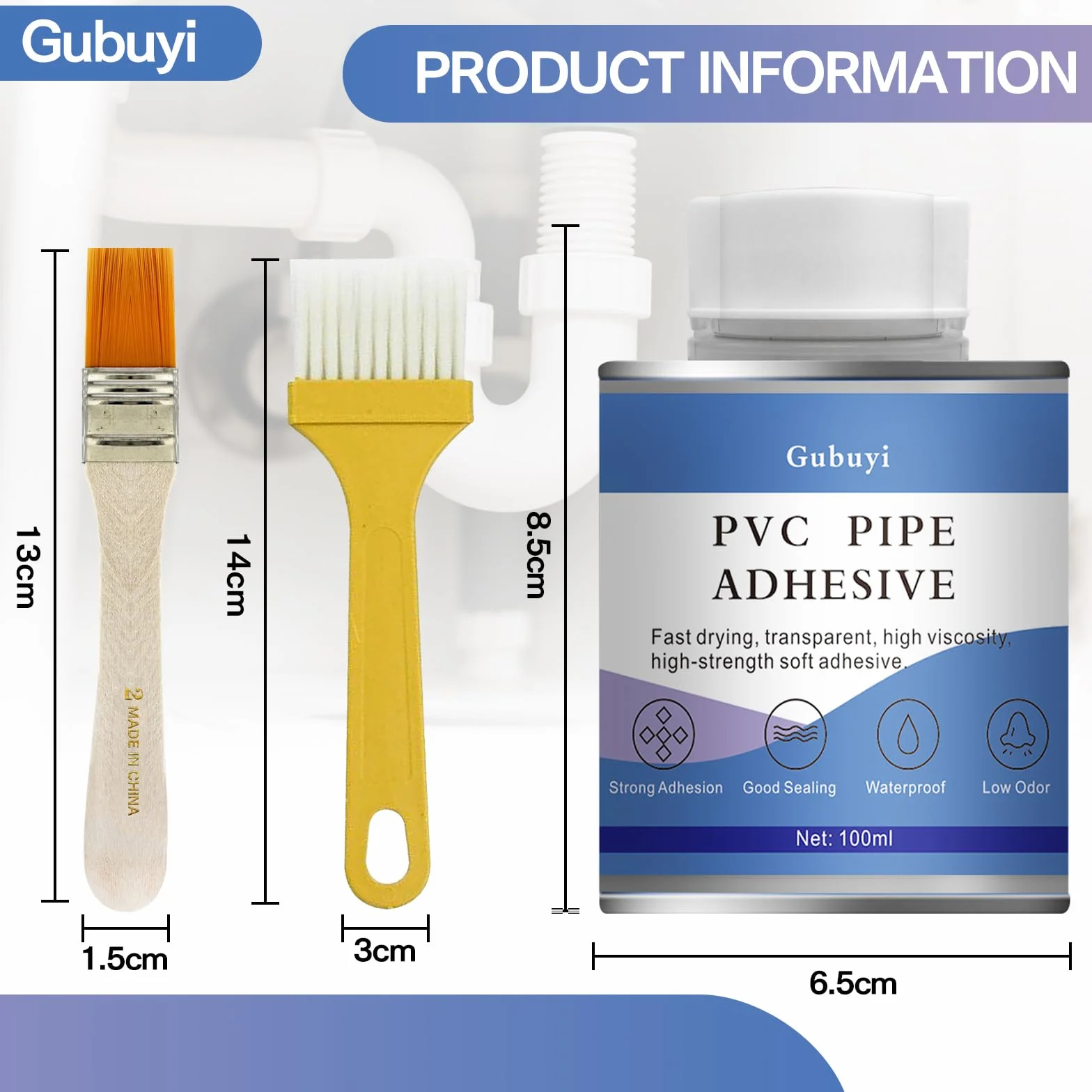 100ml Colle Spéciale PVC, Colle Contact pour Raccord de Canalisations, Étanche, Résistante aux Fissures, Polyvalence pour Piscines, Bateaux, Tarpaulins, Étangs