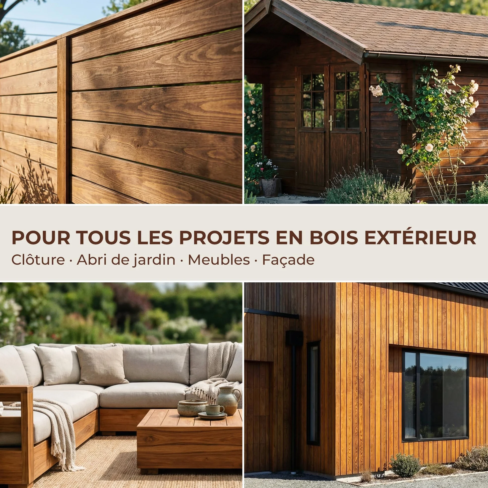ColourPlus Lasure Bois Extérieur 5 litres – Lasure Teck avec Protection UV – Huile Lasure Résistante aux Intempéries pour Mobilier de Jardin, Clôtures & Carports