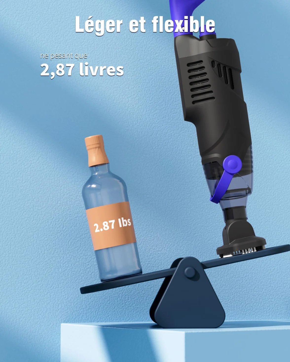 Aspirateur Piscine Hors Sol Little Shark 60W 18 Gal/Min Batterie 5000 mAh