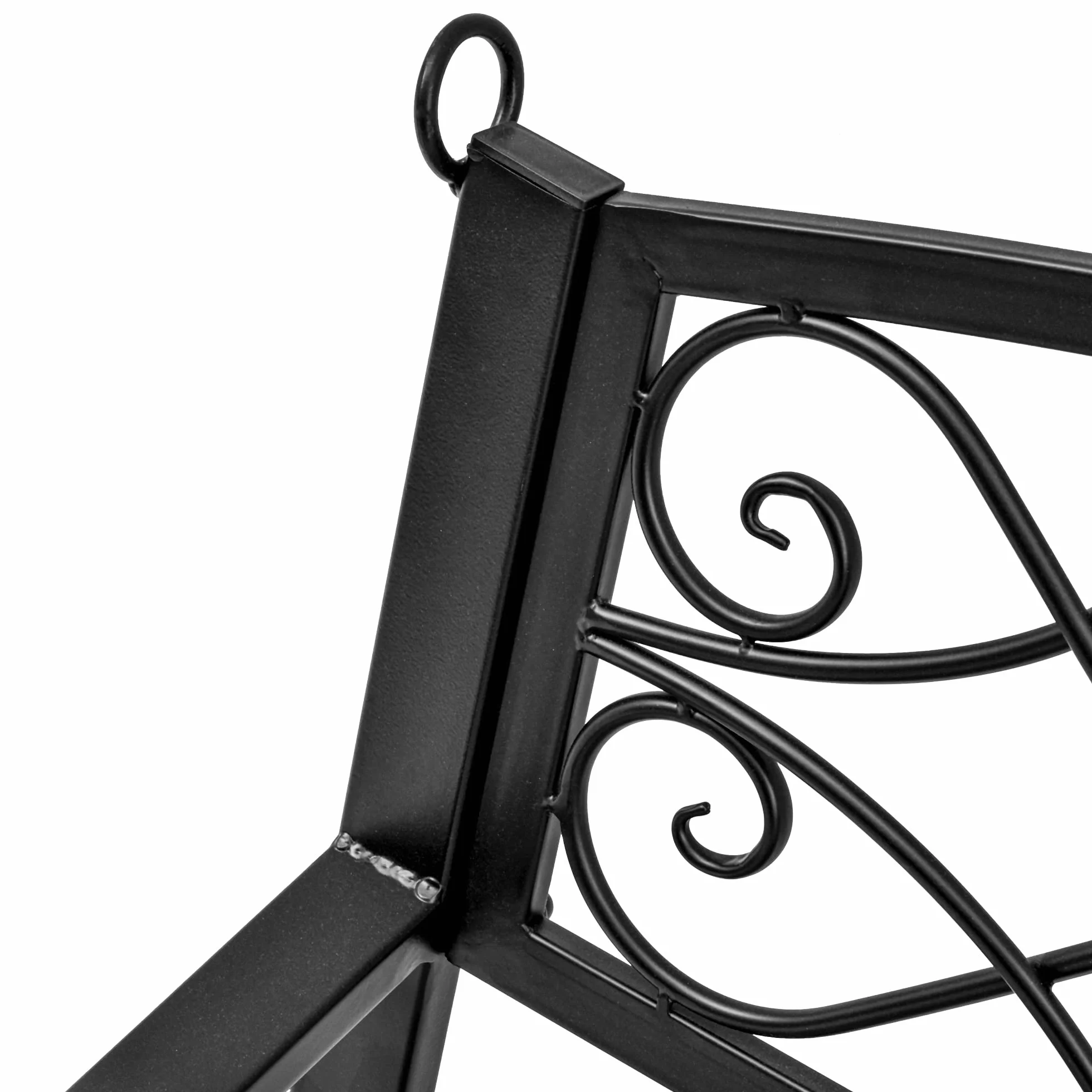 Outsunny Banc Suspendu 2 Places Chaînette Métal Noir 132x63x58 cm