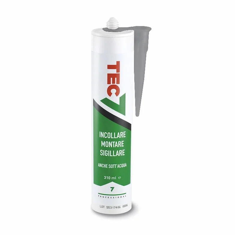 Tec7 adhésifs/adhésifs, montage et scellage, gris, 310 ml, faciles à travailler avec et adaptés à de nombreux matériaux.