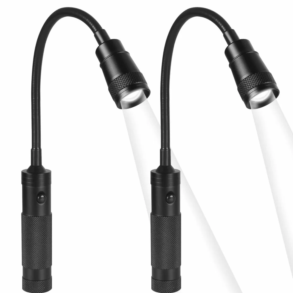 Lampe de Barbecue Télescopique Zoom Col de Cygne Flexible 360° Base Magnétique Extérieur