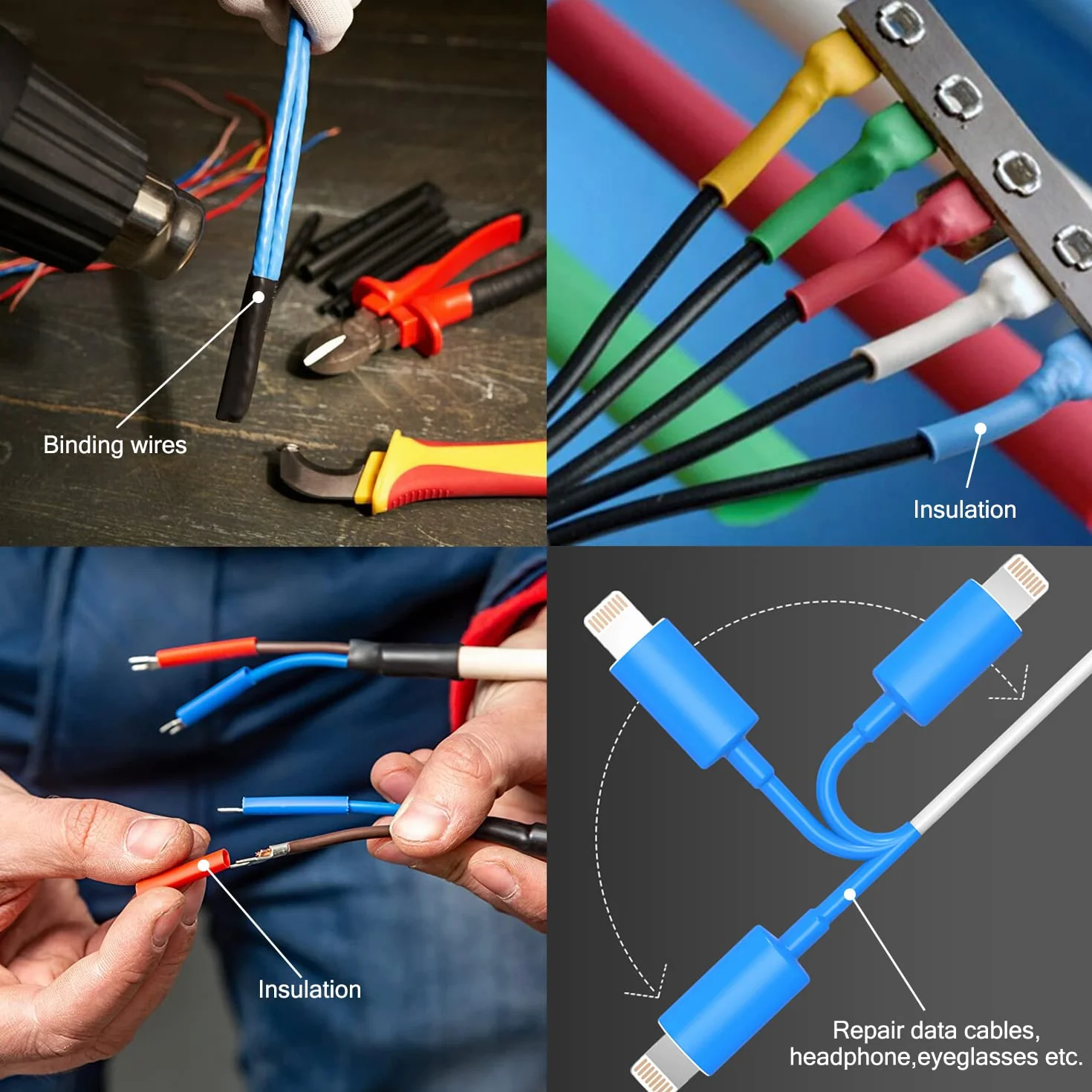 Chanzon Gaine thermorétractable 3:1 Ratio 3/8" (9,5 mm) Doublure adhésive imperméable de qualité marine Rouleau de 8 pieds (longueur totale de 2,5 m) Gaine en polyoléfine rouge rétractable 1 pièces