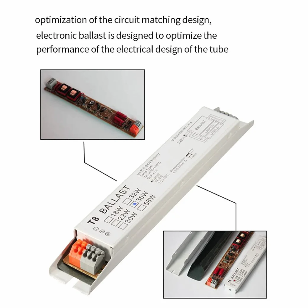 Ballast Électronique T8 Ballast Électronique, 2x36w Tension Largeur Fluorescent Instant Start De Démarrage De La Lampe D'économie D'énergie Parfaite Pour Une Utilisation Par Des Professionnels Ou Une