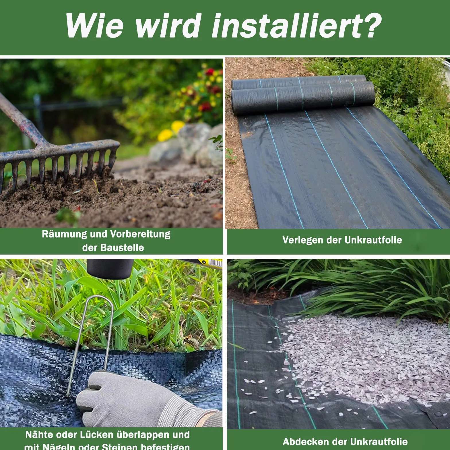 Dripex Toile de Paillage 3m x 25m 90g/㎡ Anti-UV Géotextile Perméable à l'eau Noir