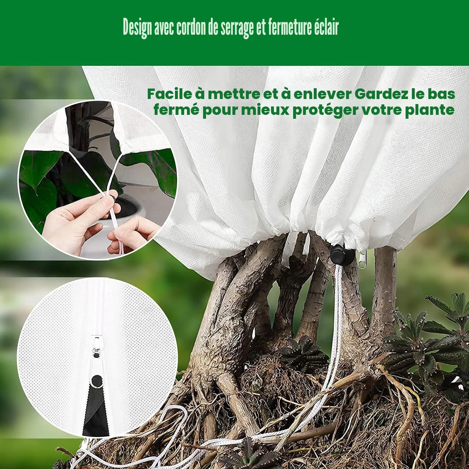 Voile Hivernage Plante Exterieur Lot de 2 Housse 80 x 120cm 60g/m² Protection Arbustes