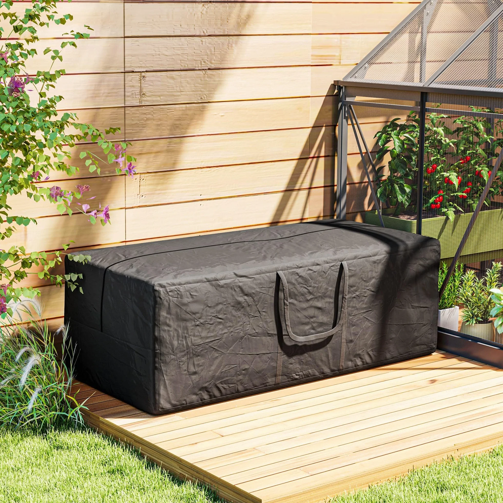 Outsunny Sac de rangement 600D Oxford 840L 100kg UV30+ étanche 175x80x60 cm Noir