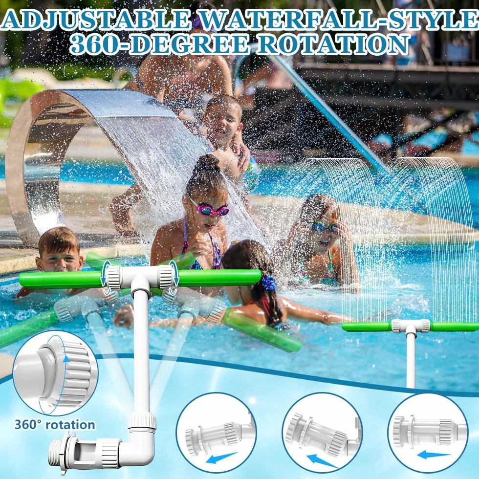 Fontaine à cascade de piscine Po-ol 360° double avec adaptateur pour piscine et spa