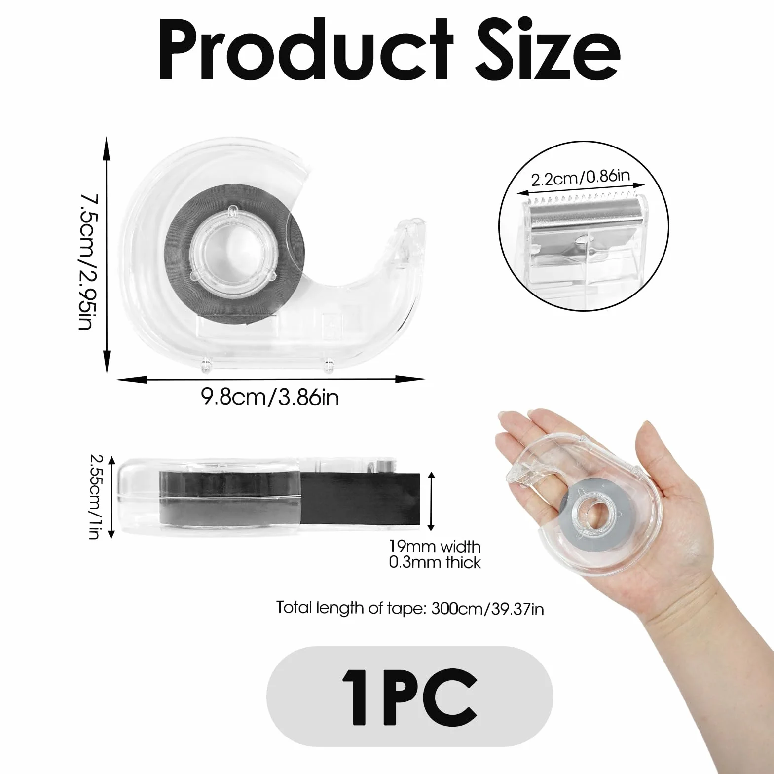 Bande Magnétique Autocollante avec Dévidoir 19 mm x 5 m Bande Magnetique Adhesive Forte à Découper pour Photos Cartes Notes Affiche, Ruban Aimanté Adhésif Multi Usage pour Objets Légers
