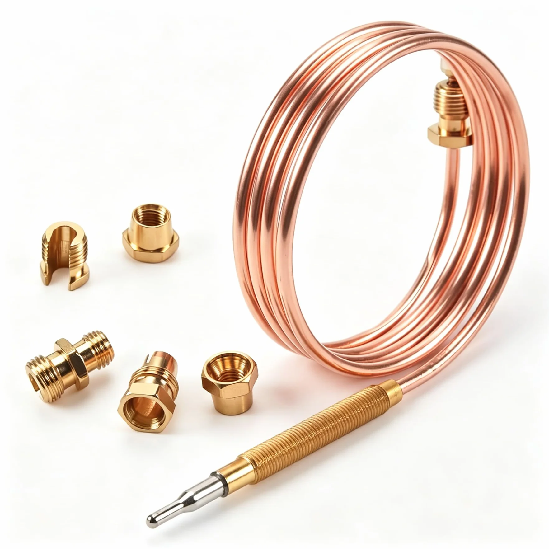 Kit Thermocouple à Gaz Universel 90cm M6x0.75 Métal Filetage pour Chauffage