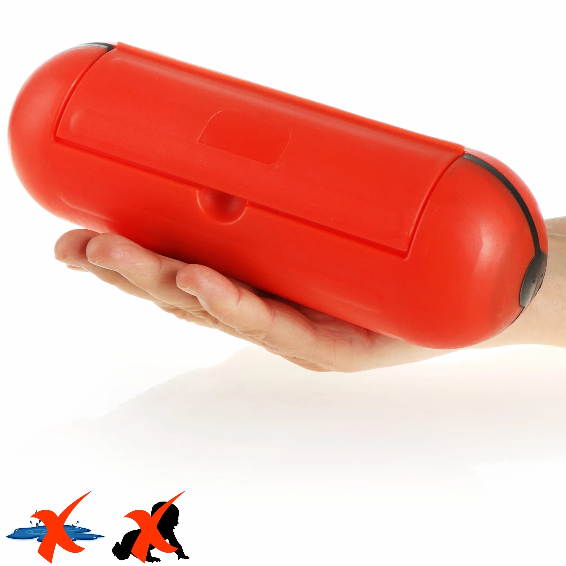 COM-FOUR® 3x boîtier de protection pour connexion enfichable, boîtier de protection pour usage intérieur et extérieur, capsule de protection pour rallonge, sécurité pour fiche et prise Schuko (Orange)
