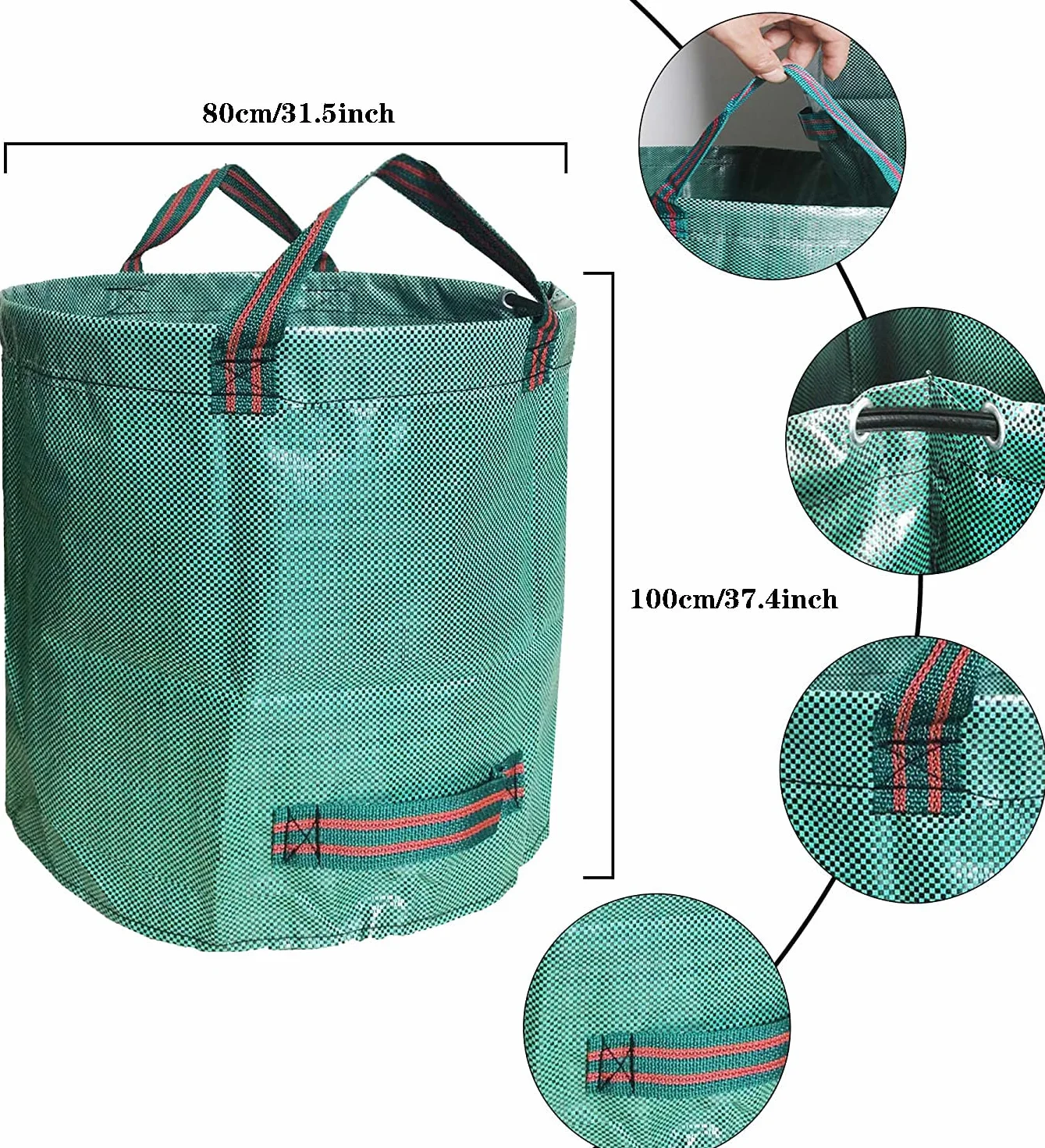 Sacs de Déchets Jardin Résistants PP 500L Lot de 3 Vert