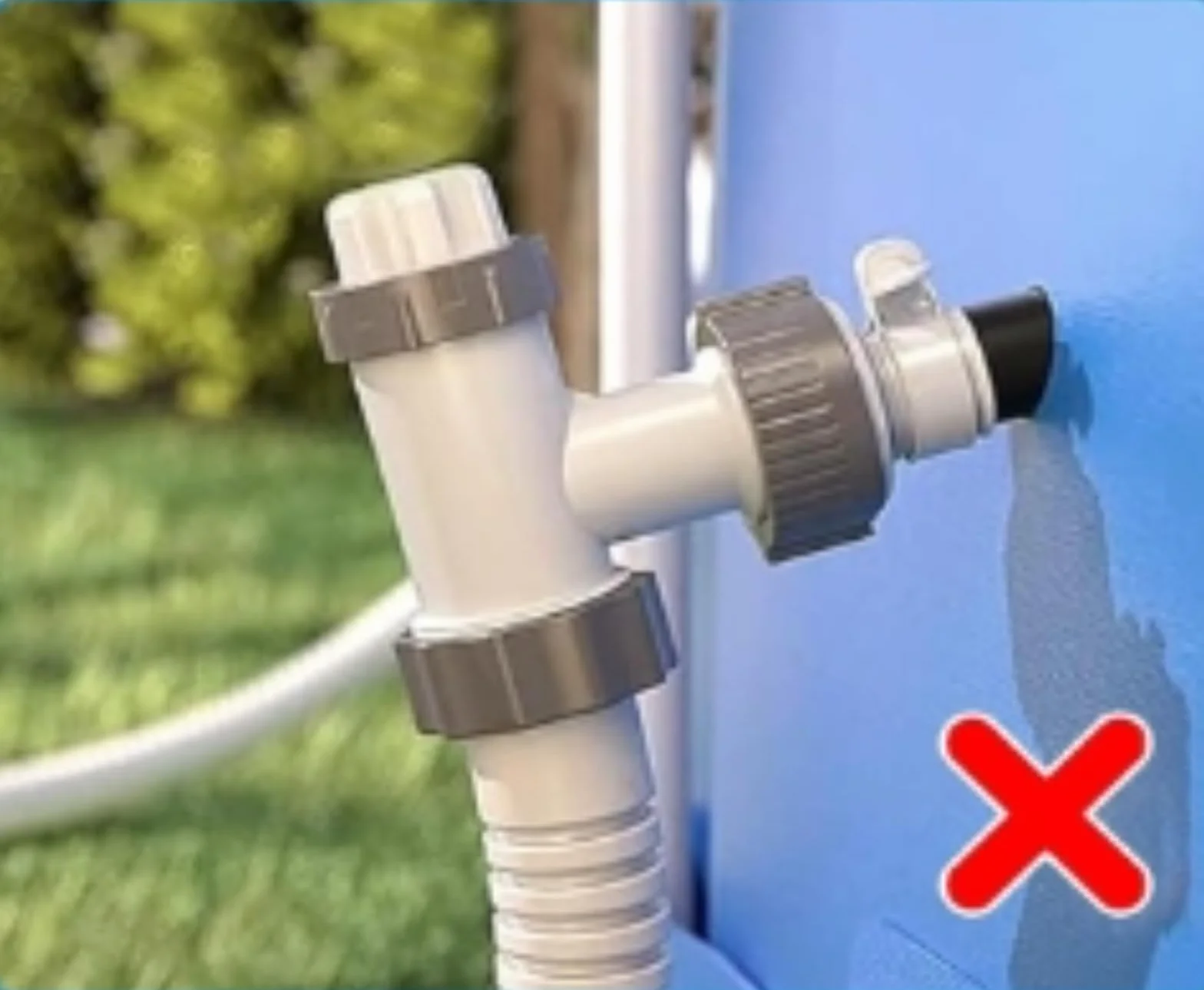 Adaptateur Tuyau Piscine Hors Sol Vanne d'Arrêt Support Tuyau 32/38mm