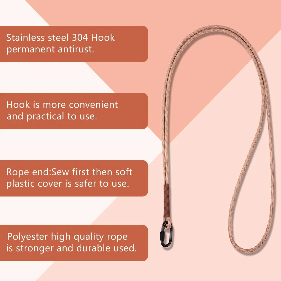 Vicloon Sangle de Suspension pour Hamac 1.5M Corde Réglable 440 lbs 10mm Marron
