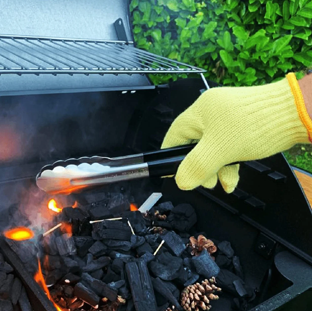 LEBON GTA/D/27 Gant de Protection Chaleur ignifugé Multifonction Barbecue Cuisine Jaune Taille Unique 1 Paire
