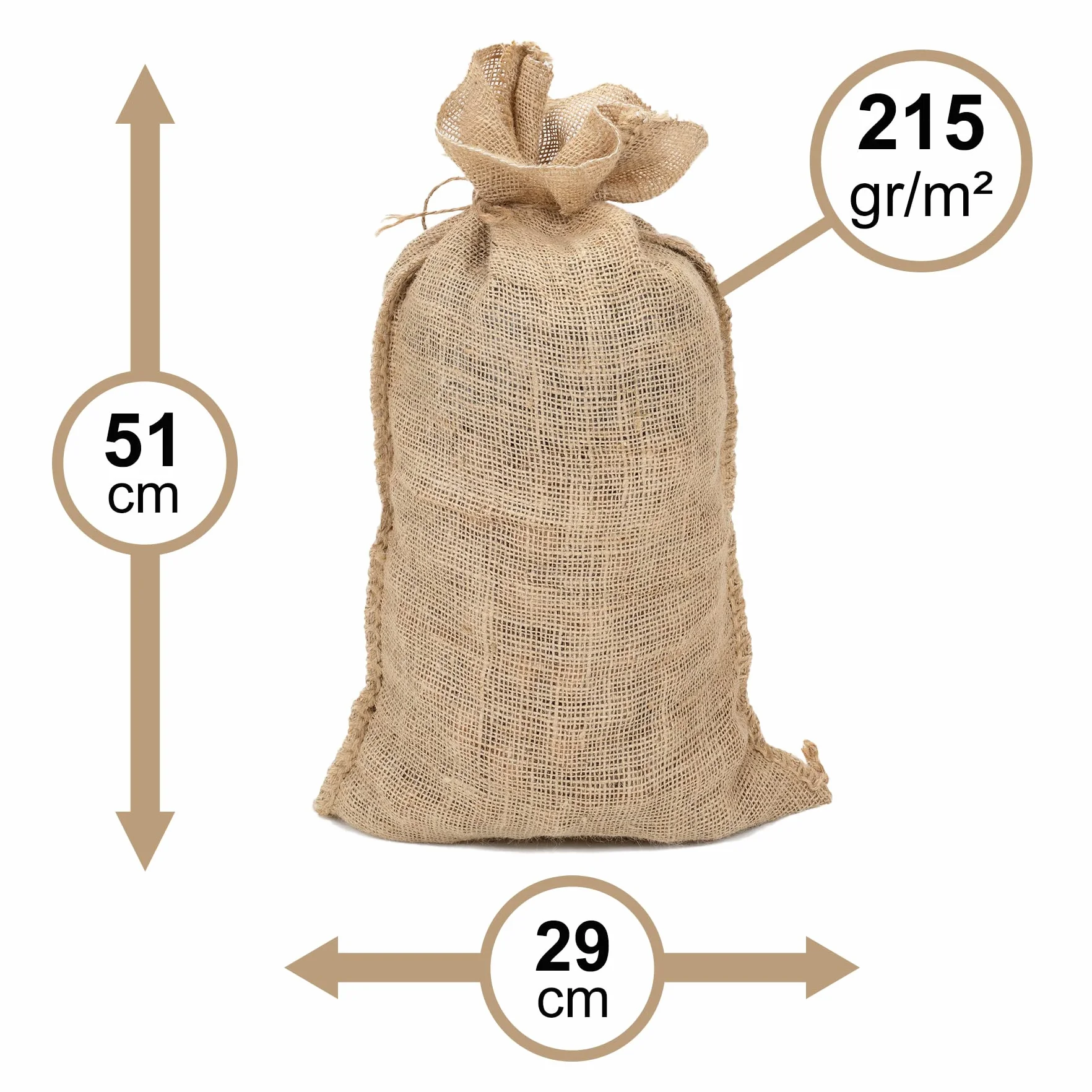 Lot 4 Sacs jute 29x51 cm 215 gr/m2 Naturel