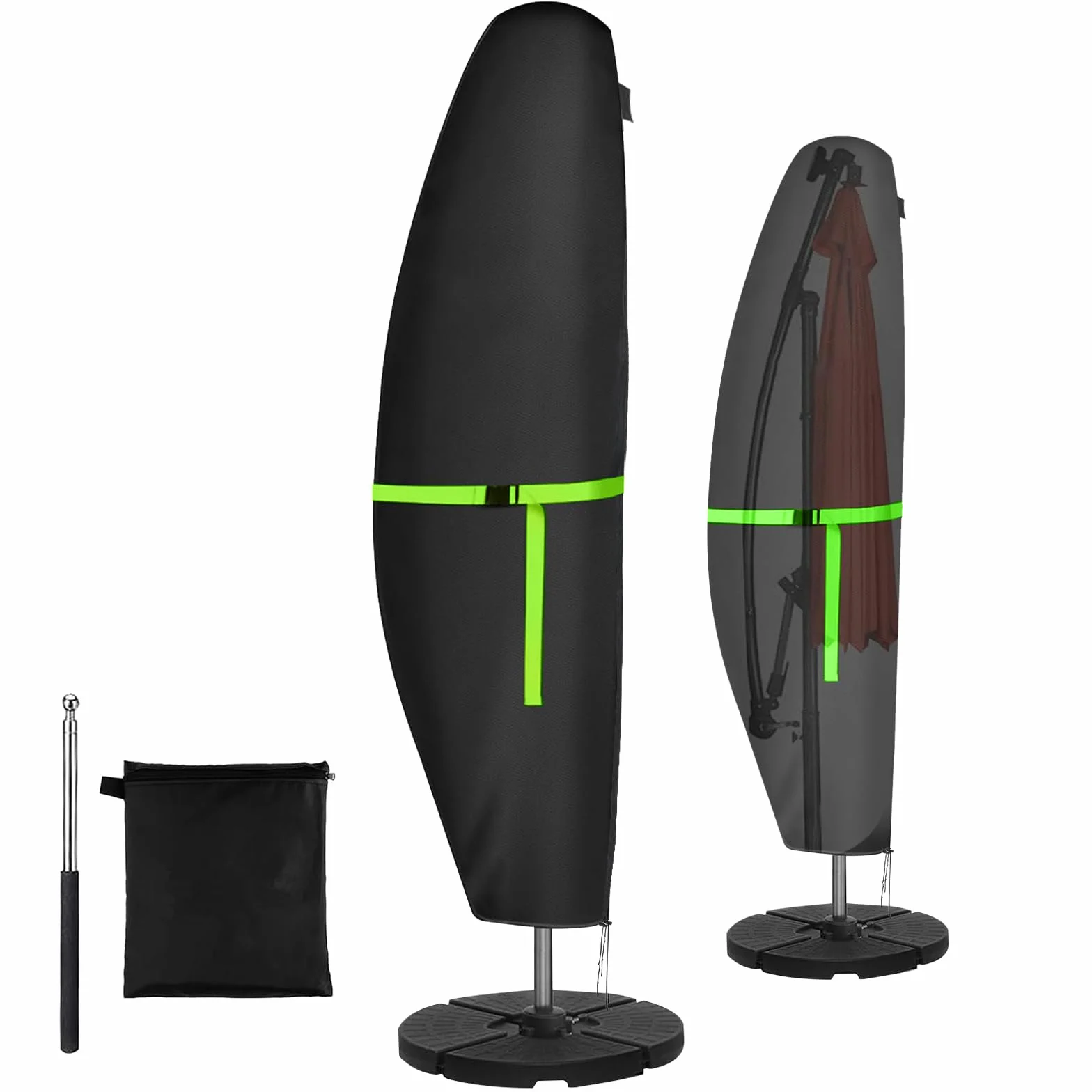 GEMITTO Housse de Parasol 420D Oxford Protection Parasol Déporté 280L x 81W Noir