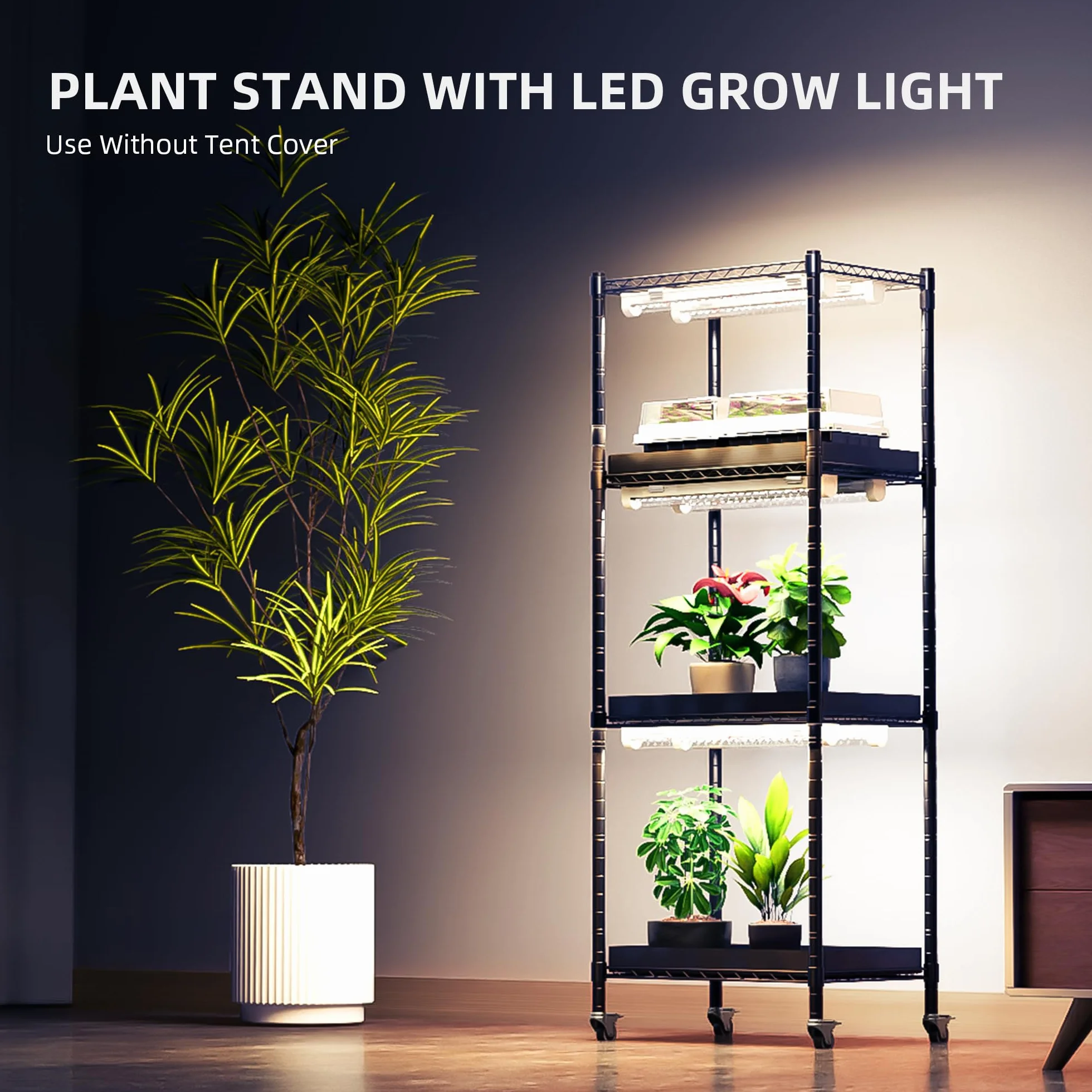 SPIDER FARMER Plant Holder Grow Light Kit 4 Couches 6 Lampes LED Spectre Complet 30cm Growtent 40x30x120cm