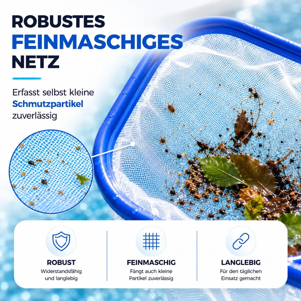 Épuisette de piscine avec manche télescopique 105 cm – pour piscine et étang, Bestway