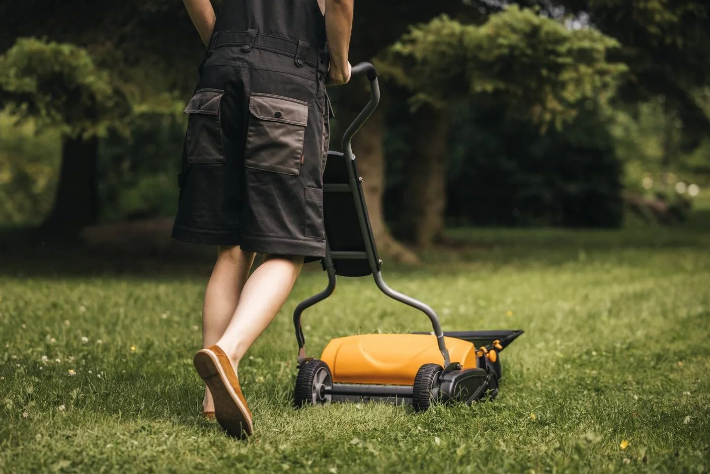Fiskars Tondeuse à gazon manuelle StaySharp Max 46 cm Noir Orange Argenté