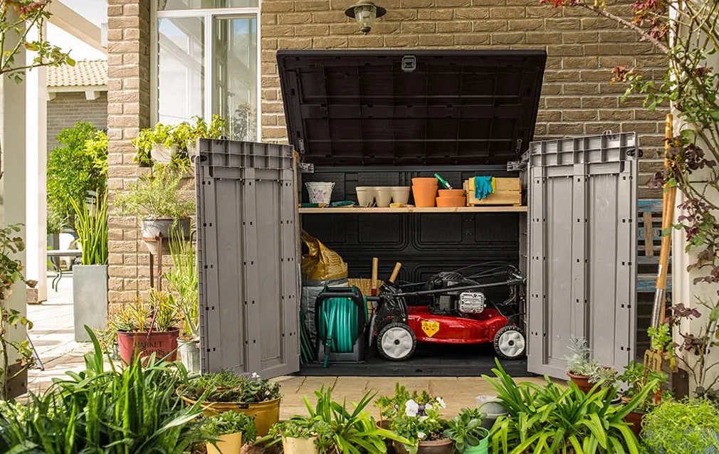 KETER Abri Horizontal Range Poubelle SIO Pro 1200 litres Beige